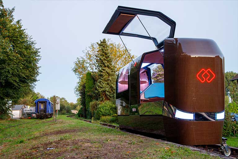 Summon a Monocab anytime with the app for a comfortable, 4 to 6 passenger ride.