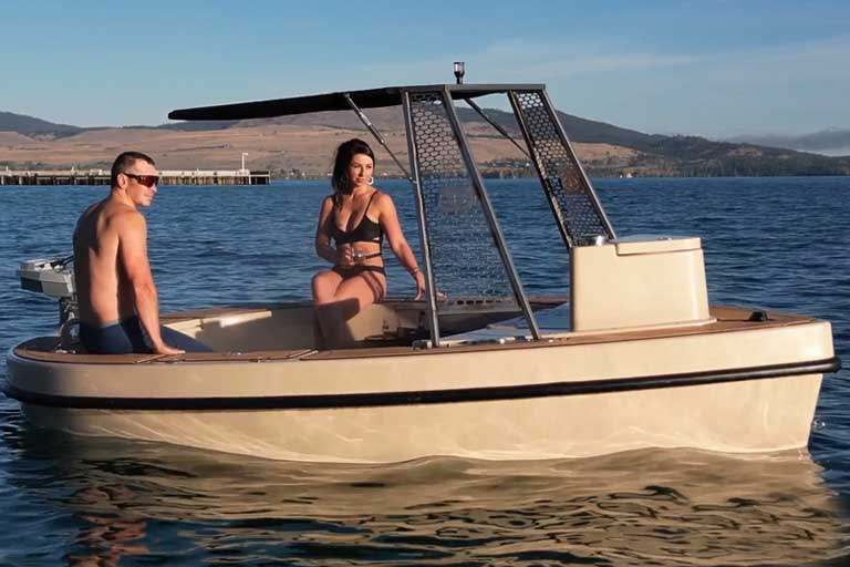 Self-cleaning and electrically powered, the Spacruzzi offers a unique hot tub experience.