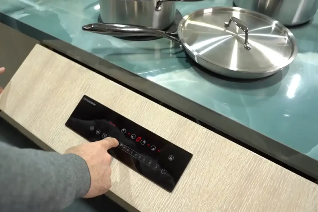 Cooking directly on the counter surface using induction.
