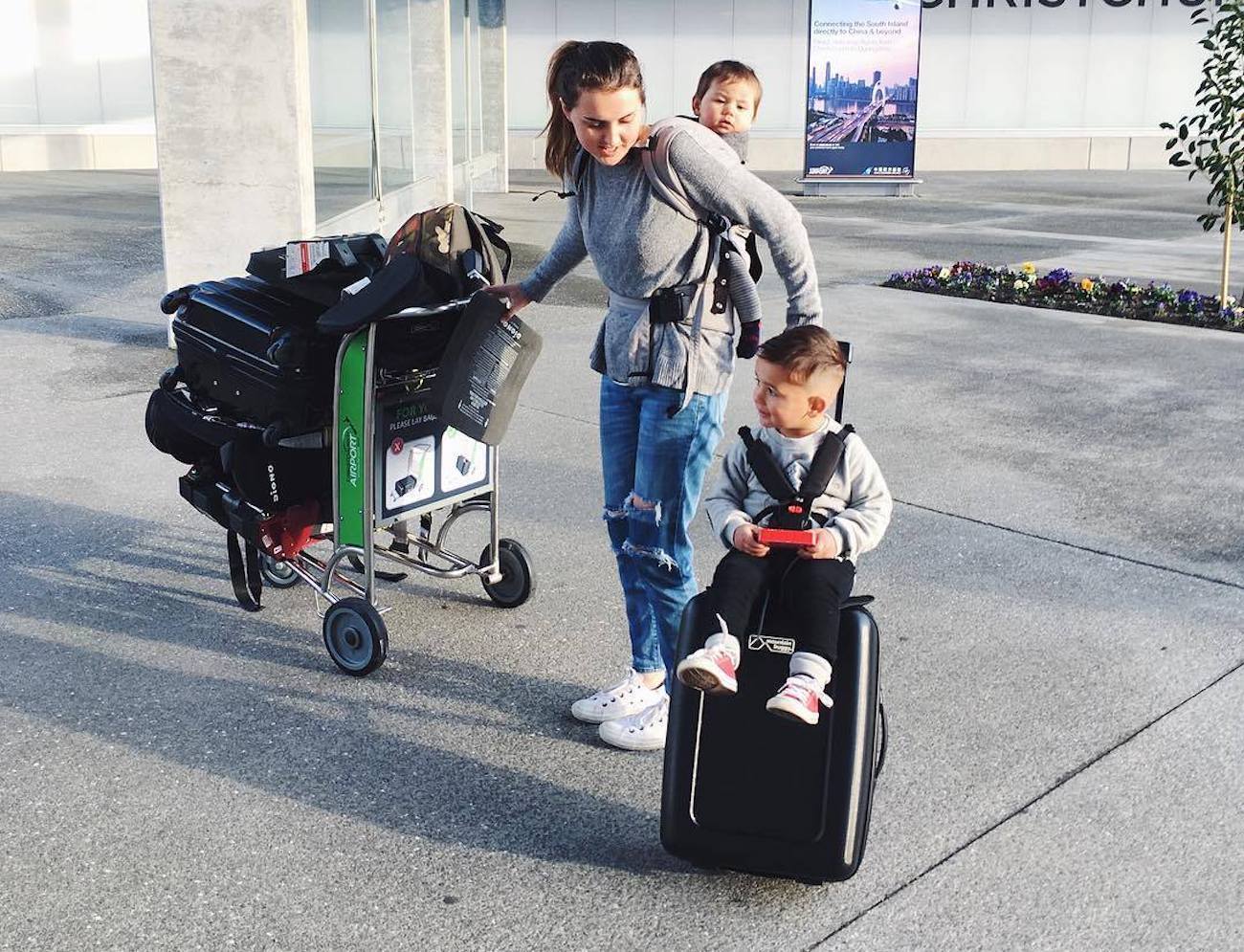mountain buggy ride on suitcase