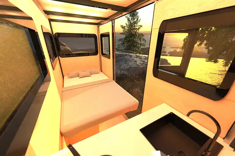 500W solar capacity for off-grid adventures.